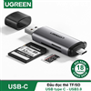Đầu đọc thẻ nhớ SD/TF chuẩn USB Type C và USB 3.0 Ugreen 50706 chính hãng