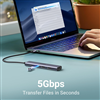 Hub USB Type-C 5 trong 1 ra HDMI 4K@30Hz, USB 2.0, USB 3.0, Sạc PD 100W Ugreen 15495 cao cấp