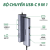 Hub USB Type-C 9 trong 1 ra HDMI 4K@30Hz, VGA, USB 3.0, Lan 1Gbps, SD/TF, Sạc PD 100W Ugreen 15600