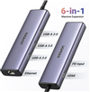 Thiết bị mở rộng USB Type-C 6 in 1 HDMI 4K@60Hz/Hub USB 3.0/LAN/PD 100W Ugreen 45000 cao cấp