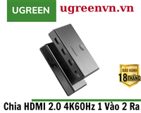 Bộ chia HDMI 2.0 ra 2 cổng hỗ trợ 4kx2k/60Hz chính hãng Ugreen 50707