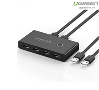 Bộ chia sẻ máy in USB 2.0 từ 4 thiết bị vào 2 máy tính chính hãng Ugreen 30767