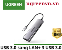 Bộ chia USB 3.0 ra 3 cổng USB 3.0 + Lan Gigabit 1000Mbps Ugreen 60812 cao cấp