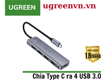 Bộ chia USB Type-C ra 4 cổng USB 3.0 có hỗ trợ nguồn Ugreen 70336