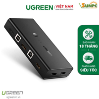 Bộ chuyển đổi 2 máy tính dùng 1 màn hình HDMI - Auto 2 USB KVM Switch chính hãng Ugreen 50744