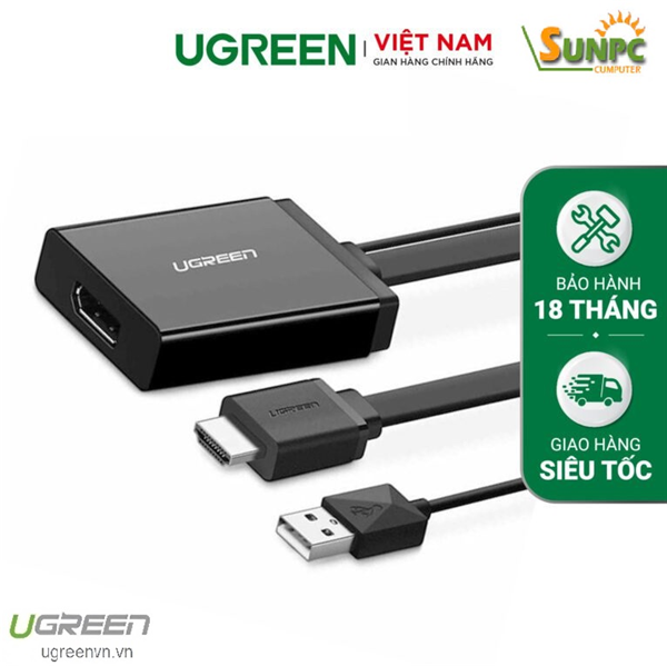 Bộ chuyển đổi HDMI + USB sang Displayport hỗ trợ 4K*2K Ugreen 40238 cao cấp