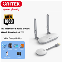 Bộ Thu & Phát HDMI Không Dây Unitek V1183A01, Tần số kép 2.4GHz & 5GHz