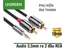 Cáp audio 1 ra 2 RCA (hoa sen) 5M Ugreen 10513 chính hãng