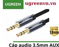 Cáp Audio AUX 3.5mm trên ô tô dài 1,5m chính hãng Ugreen 10686 cao cấp