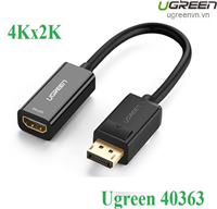 Cáp chuyển đổi Displayport to HDMI hỗ trợ 4Kx2K chính hãng Ugreen 40363 cao cấp