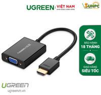 Cáp chuyển đổi HDMI sang VGA có Audio Ugreen 40233 Chính hãng