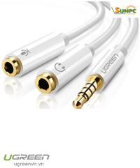 Cáp chuyển đổi tai nghe 3.5mm ra Mic & Loa riêng Ugreen 10789 mạ vàng