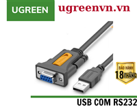 Cáp chuyển đổi USB to Com rs232 âm dài 1,5m chính hãng Ugreen 20201 cao cấp