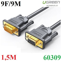 Cáp com chéo DB9 RS232 âm-dương 30AWG dài 1,5M Ugreen 60309 cao cấp