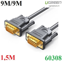 Cáp com chéo DB9 RS232 dương-dương 30AWG dài 1,5M Ugreen 60308 cao cấp