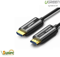 Cáp HDMI 2.0 sợi quang hợp kim kẽm 20m hỗ trợ 4K/60Hz chính hãng Ugreen 50216 cao cấp