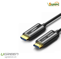 Cáp HDMI 2.0 sợi quang hợp kim kẽm 30m hỗ trợ 4K/60Hz chính hãng Ugreen 50217 cao cấp