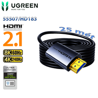 Cáp HDMI 2.1 sợi quang AOC dài 25m Ugreen 55507/HD183 hỗ trợ 8K@60Hz cao cấp