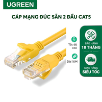 Cáp mạng đúc sẵn Cat5e 5M Ugreen 11233 màu vàng cao cấp