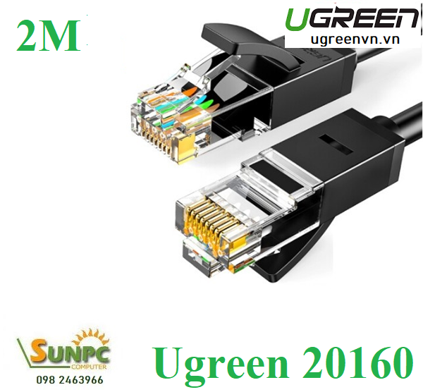 Cáp mạng đúc sẵn CAT6 UTP 26AWG tròn dài 2m Ugreen 20160