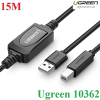 Cáp máy in USB 15m chính hãng Ugreen 10362 có IC khuếch đại