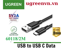 Cáp sạc, dữ liệu USB Type-A 2.0 sang USB Type-C dài 2M Ugreen 60118 cao cấp