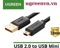 Cáp USB 2.0 to USB Mini 1,5m mạ vàng Chính hãng Ugreen 10385