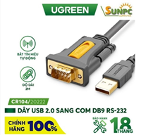 Cáp USB to Com dài 2m chính hãng Ugreen 20222 Cao cấp