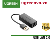 Cáp USB to Lan 2.0 cho Macbook, pc, laptop hỗ trợ Ethernet 10/100 Mbps chính hãng Ugreen 20254