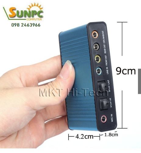 Card âm thanh box 5.1 USB 6CH + Optical audio, Bộ chuyển USB sang loa 5.1 có cổng optical