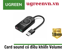 Card Sound USB 2.0 có điều khiển volume hỗ trợ Mic&Loa chính hãng Ugreen 40964 cao cấp