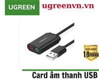 Card sound USB 2.0 to 3.5mm chính hãng Ugreen 30724 cao cấp