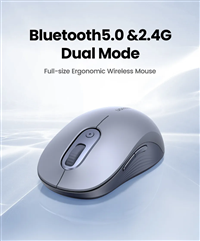 Chuột không dây 2.4Ghz + Bluetooth 5.0 dùng cho máy tính, laptop Ugreen 45149 cao cấp (Xám)