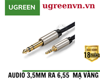 Dây cáp audio 3.5MM to 6.5MM hai đầu dương dài 2m Ugreen 10628 cao cấp