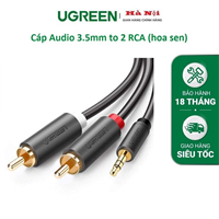Cáp audio 1 ra 2 RCA (hoa sen) 3M Ugreen 10512 chính hãng