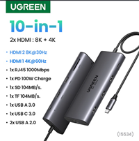 Docking Station 10 in 1 Type-C Thunderbolt Revodok Pro 210 ra HDMI, USB, LAN, SD/TF, PD Ugreen 15534