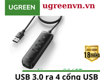 Hub chia USB 3.0 ra 4 cổng dài 1M chính hãng Ugreen 80657 cao cấp (Micro USB cấp nguồn)