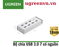 Hub đa năng gồm 7 cổng USB 3.0 Ugreen 20296 kèm sạc điện thoại, máy tính bảng...