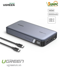 Sạc dự phòng PD 145W dung lượng 25000mAh hỗ trợ sạc nhanh 100W laptop Ugreen 90597A cao cấp