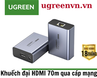 Thiết bị kéo dài HDMI 70m qua cáp Lan Cat5/6 1080@60Hz Ugreen 20519 cao cấp