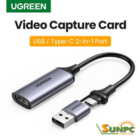 USB Capture HDMI, live streaming 1080P HDMI to USB 2.0, Type-C Ugreen 40189 cao cấp