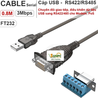 USB sang RS422 485 Unitek y-1082 dài 80Cm chipset FT232