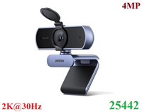 Webcam 2K@30Hz cho PC, Webcam Full HD 1080p/30fps, Tự động lấy nét Ugreen 25442 cao cấp (4MP)